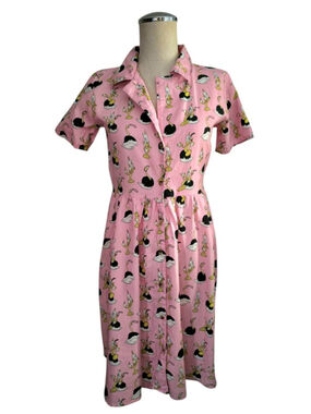 Cakeworthy Disney Beauty And The Beast Pink Shirt Dress Size Large Character Pri